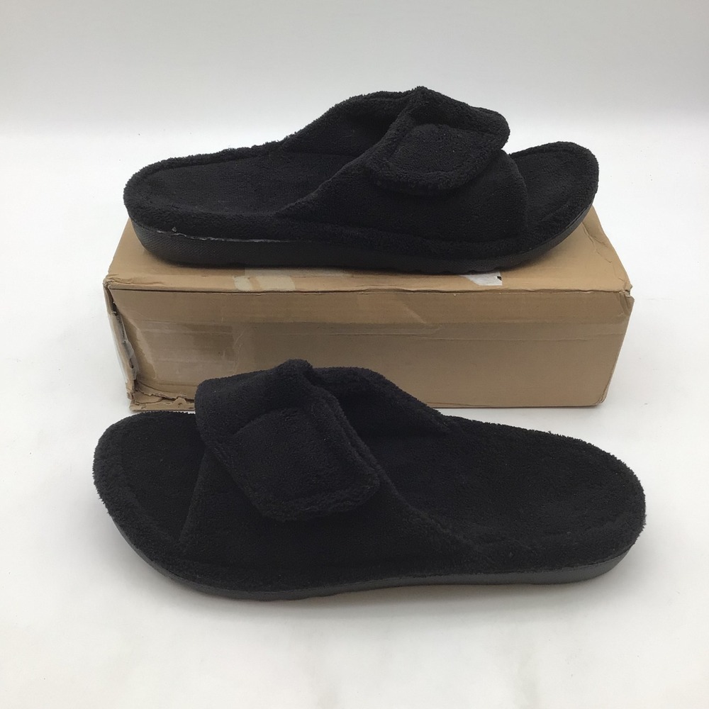 Litfun Womens Orthopedic Slippers Black Arch‎ Support Slides Size US 10.5 NEW